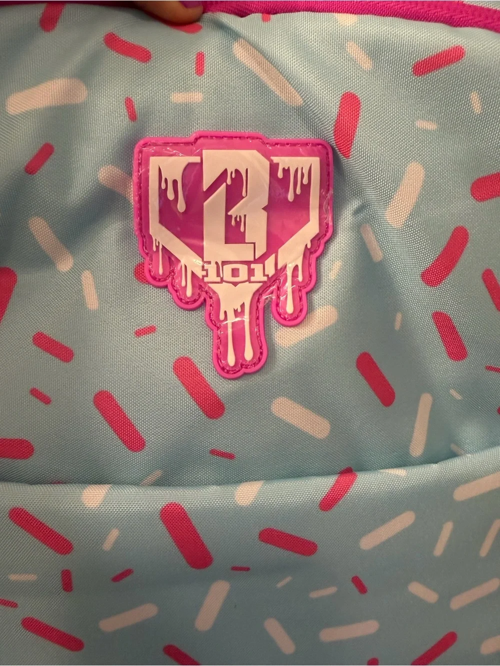 New W/ Tags Baseball 101 Cotton Candy Sprinkle Ice Cream Backpack - Blue & Pink